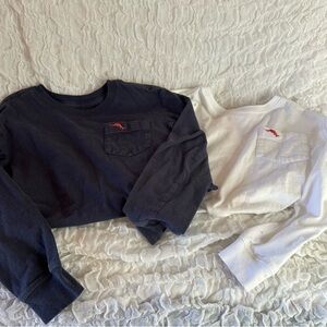 Tommy Bahama Boys Long Sleeve Shirt Bundle Navy & White Size M (7/8)